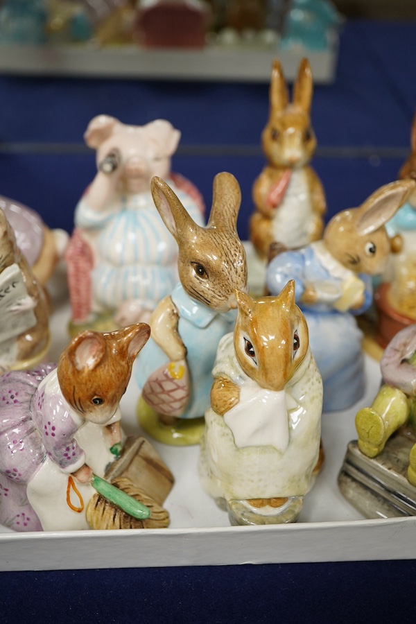 Thirteen Beswick Beatrix Potter characters, all stamped to base, tallest 11.5cm